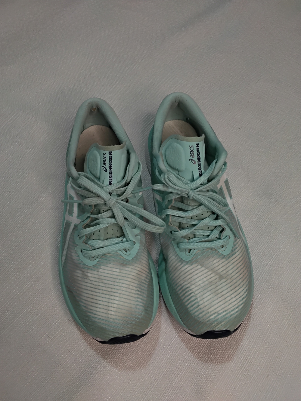 ASICS Women's Magic Speed 3 Seafoam Green Lace-Up Running Sneakers Sz 8.